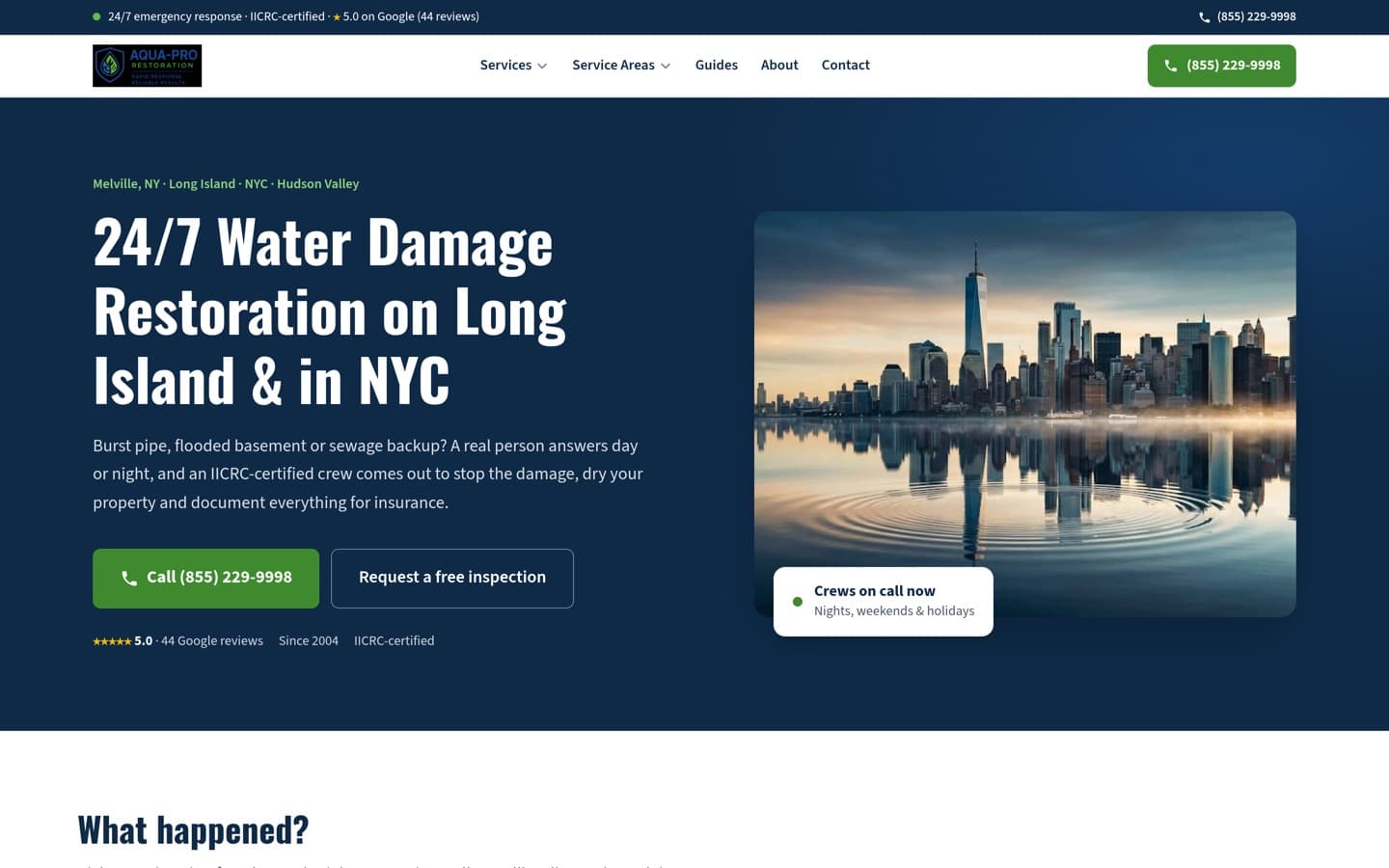 Aqua-Pro Restoration website I built