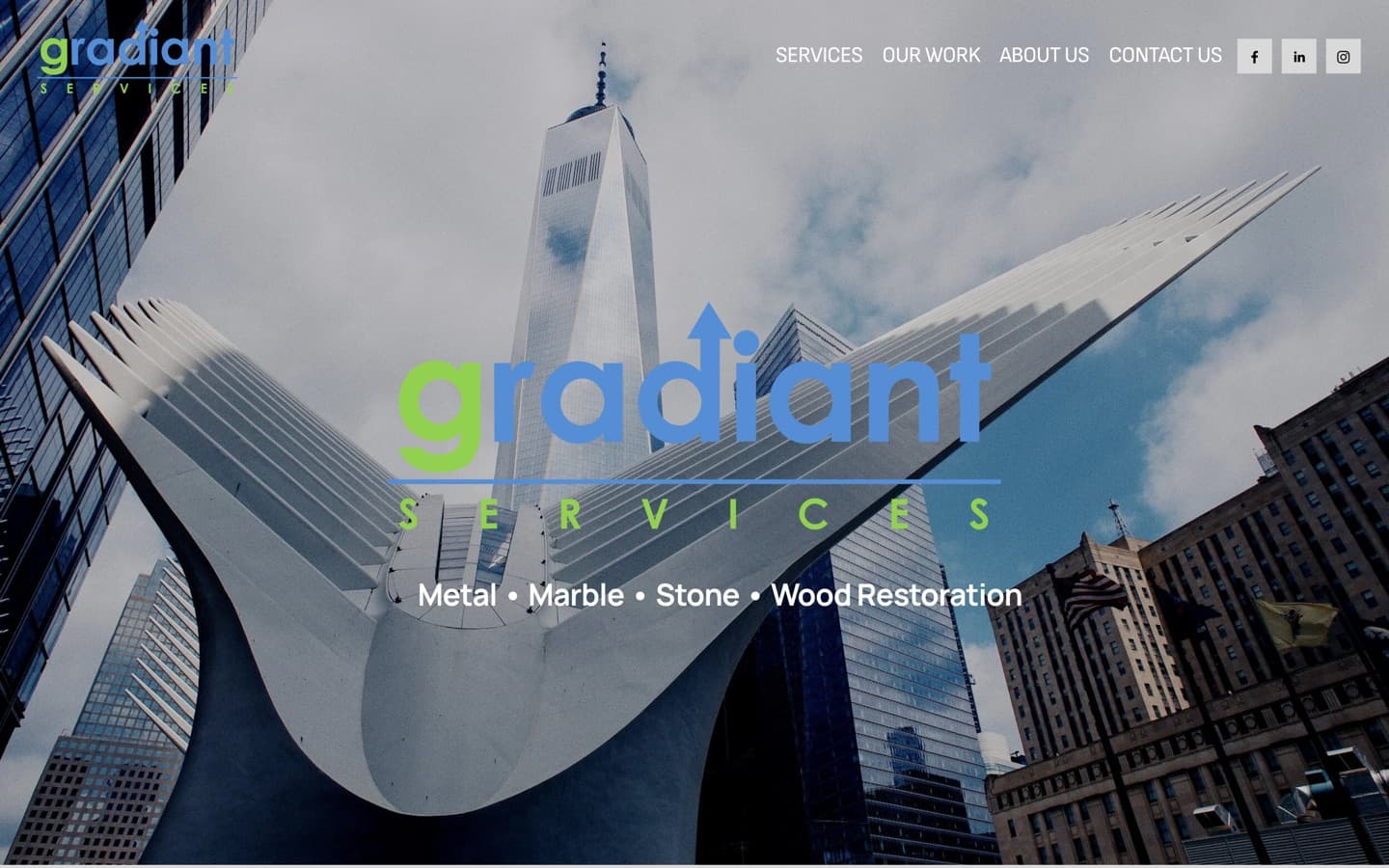 Gradiant Services website homepage