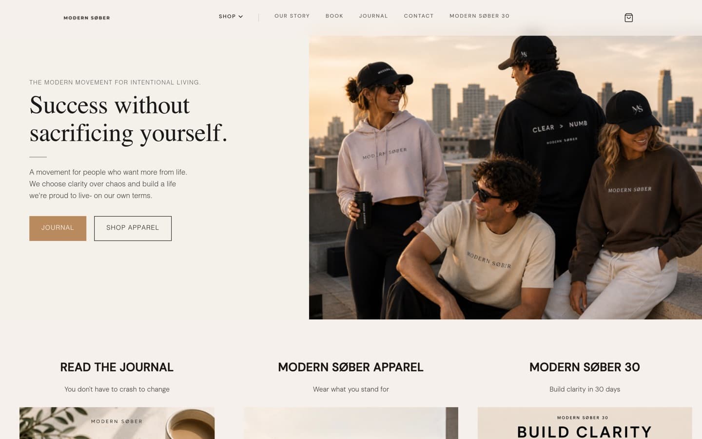 Modern Sober online store I built